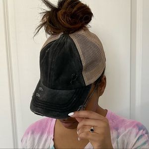 Grey and Tan Distressed Hat by C.C